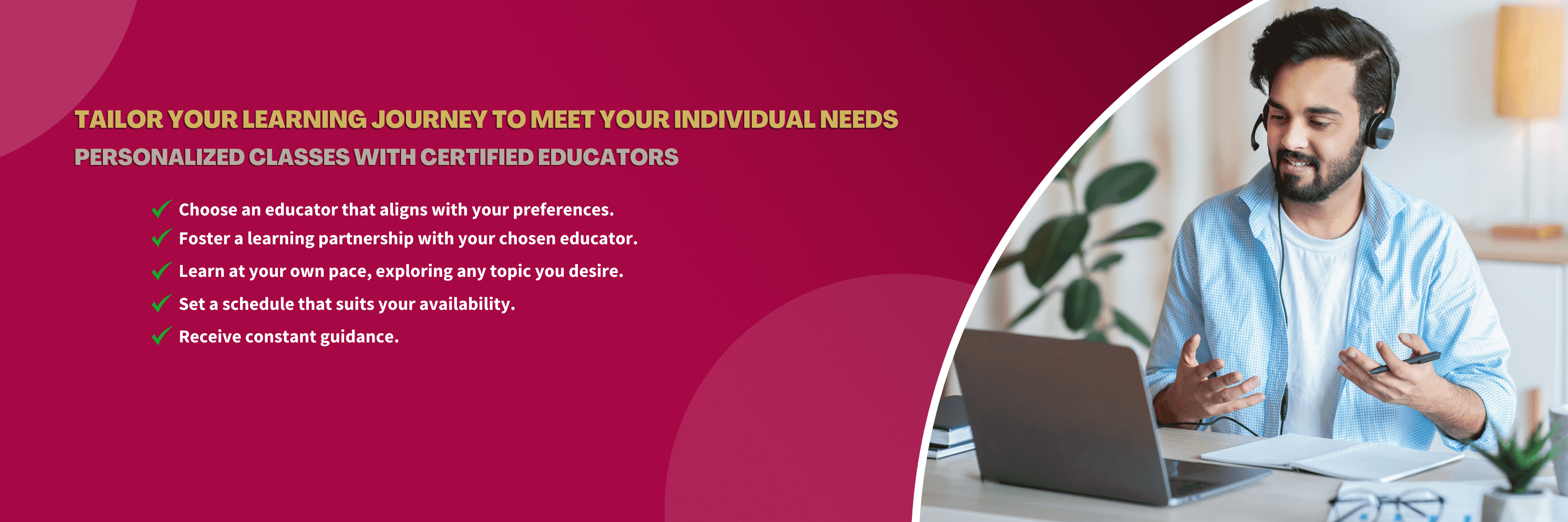 Explore Eloquacy's tailored learning. Find an educator that resonates with your preferences. Set a schedule that suits your availability. Learn anything you desire at your own pace.